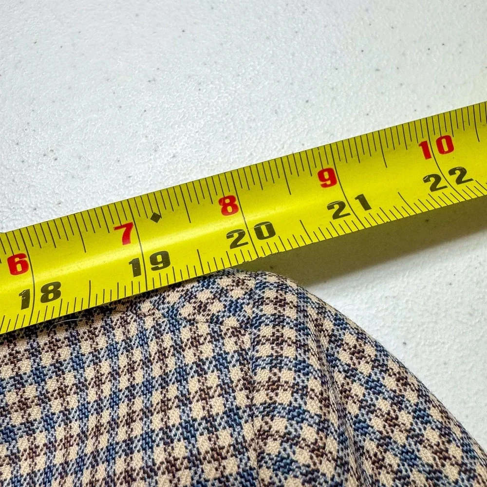 Austin Reed Blazer Mens 44R Blue‎ Brown Check Wool Sport Coat Made USA Dillard's